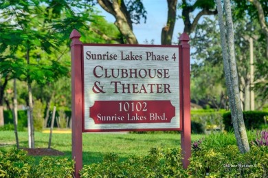 Explore this delightful first-floor unit, boasting two bedrooms on Sunrise Lakes Phase IV Golf Course in Florida - for sale on GolfHomes.com, golf home, golf lot
