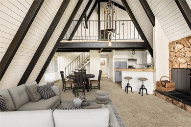 Step into this beautiful remodeled A frame cabin-a timeless on Lake Arrowhead Country Club in California - for sale on GolfHomes.com, golf home, golf lot