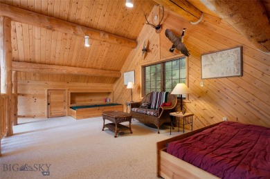 This charming log home, nestled in the trees and perched above on Big Sky of Montana Golf Course in Montana - for sale on GolfHomes.com, golf home, golf lot