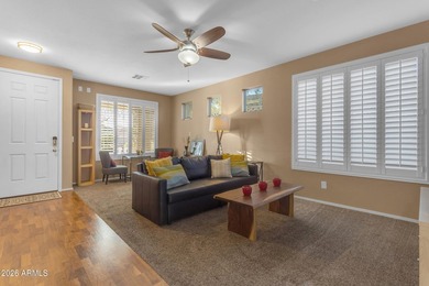 Single-level home with a Large courtyard at the entrance and an on Estrella Mountain Ranch Golf Course in Arizona - for sale on GolfHomes.com, golf home, golf lot