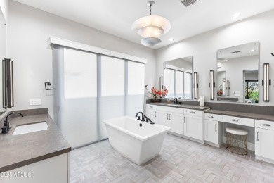 Modern farmhouse charm meets functional luxury in this on Sanctuary Golf Course At WestWorld in Arizona - for sale on GolfHomes.com, golf home, golf lot