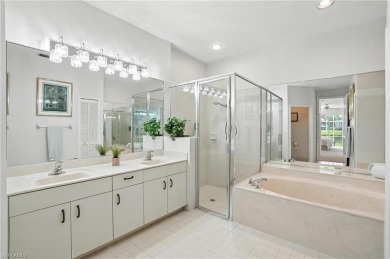 This 2-bedroom plus den villa offers sweeping golf course views on Estero Country Club in Florida - for sale on GolfHomes.com, golf home, golf lot