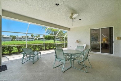 This 2-bedroom plus den villa offers sweeping golf course views on Estero Country Club in Florida - for sale on GolfHomes.com, golf home, golf lot