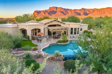 Perched on a hill inside the prestigious Superstition Mountain on Superstition Mountain Club - Lost Gold in Arizona - for sale on GolfHomes.com, golf home, golf lot