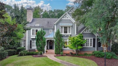Presenting a traditional cedar shake Hamptons style home on St. Ives Golf and Country Club in Georgia - for sale on GolfHomes.com, golf home, golf lot
