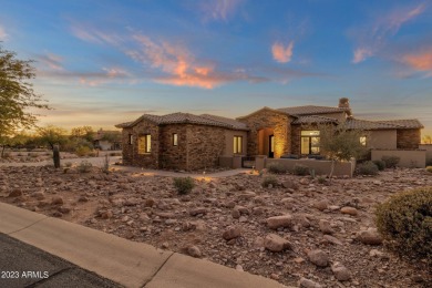 This custom-built gem in 2020 graces Superstition Mountain Golf on Superstition Mountain Club - Prospector in Arizona - for sale on GolfHomes.com, golf home, golf lot