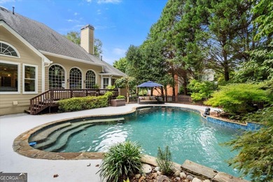 Fall is in the air, and this home frames the season on Woodmont Golf and Country Club in Georgia - for sale on GolfHomes.com, golf home, golf lot