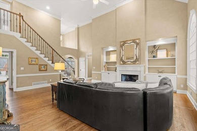 Fall is in the air, and this home frames the season on Woodmont Golf and Country Club in Georgia - for sale on GolfHomes.com, golf home, golf lot