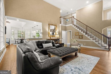 Fall is in the air, and this home frames the season on Woodmont Golf and Country Club in Georgia - for sale on GolfHomes.com, golf home, golf lot