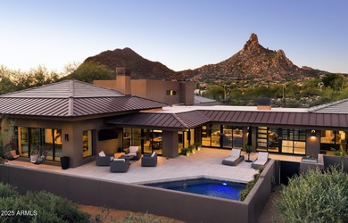 Frank Lloyd Wright inspired home built by Salcito and on Desert Highlands Golf Club in Arizona - for sale on GolfHomes.com, golf home, golf lot