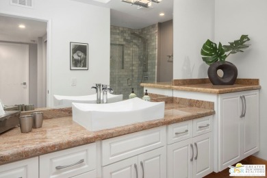 Discover this stunningly remodeled 2-bedroom, 2-bathroom condo on Cathedral Canyon Golf and Tennis Club in California - for sale on GolfHomes.com, golf home, golf lot