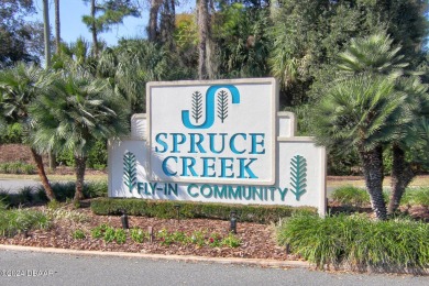 With a private, tranquil water and golf course view, this bright on Spruce Creek Golf Club in Florida - for sale on GolfHomes.com, golf home, golf lot