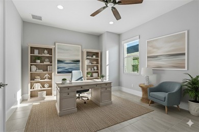 This sophisticated lakefront residence in The Falls at Grand on Oak Harbor Country Club in Florida - for sale on GolfHomes.com, golf home, golf lot