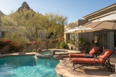 Set within The Heights of the prestigious guard-gated community on Desert Highlands Golf Club in Arizona - for sale on GolfHomes.com, golf home, golf lot