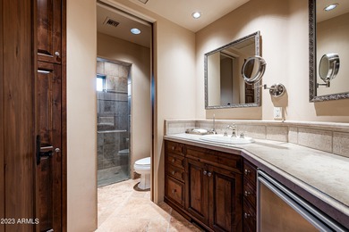 Masterfully crafted concrete custom home with timeless Old World on Desert Mountain Club - Apache Golf Course in Arizona - for sale on GolfHomes.com, golf home, golf lot