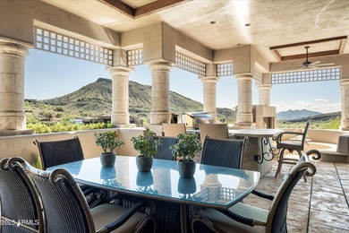 Masterfully crafted concrete custom home with timeless Old World on Desert Mountain Club - Apache Golf Course in Arizona - for sale on GolfHomes.com, golf home, golf lot