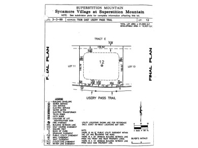 RARE OPPORTUNITY TO OWN A PREMIUM LEVEL BUILDABLE HALF ACRE on Superstition Mountain Club - Lost Gold in Arizona - for sale on GolfHomes.com, golf home, golf lot