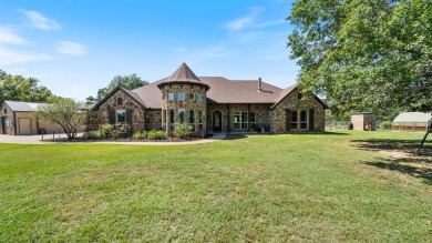 Only 50 miles from Dallas, this gorgeous stone brick home was on Indian Oaks Golf Club in Texas - for sale on GolfHomes.com, golf home, golf lot