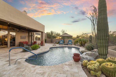 Experience refined indoor-outdoor living in this beautifully on Troon North Golf Club  in Arizona - for sale on GolfHomes.com, golf home, golf lot