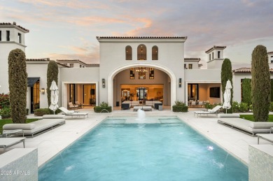 This timeless Modern Mediterranean estate is located on a quiet on Silverleaf Golf Club in Arizona - for sale on GolfHomes.com, golf home, golf lot