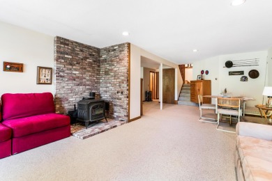 Eastman condo with 3 levels of living space and beautiful sunset on Eastman Golf Links in New Hampshire - for sale on GolfHomes.com, golf home, golf lot