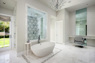 This timeless Modern Mediterranean estate is located on a quiet on Silverleaf Golf Club in Arizona - for sale on GolfHomes.com, golf home, golf lot