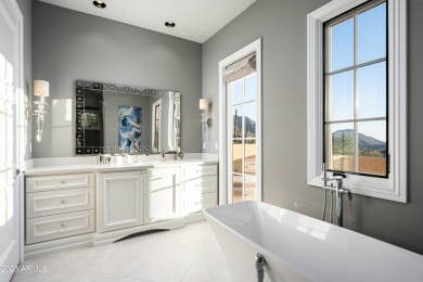 This timeless Modern Mediterranean estate is located on a quiet on Silverleaf Golf Club in Arizona - for sale on GolfHomes.com, golf home, golf lot