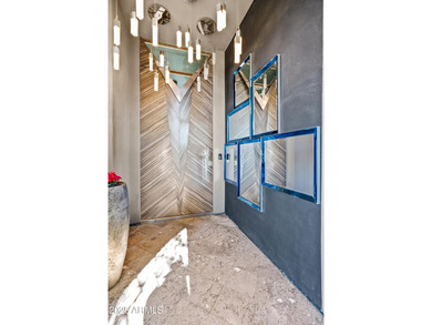 Step into this award-winning desert gem, reimagined by an on Sanctuary Golf Course At WestWorld in Arizona - for sale on GolfHomes.com, golf home, golf lot