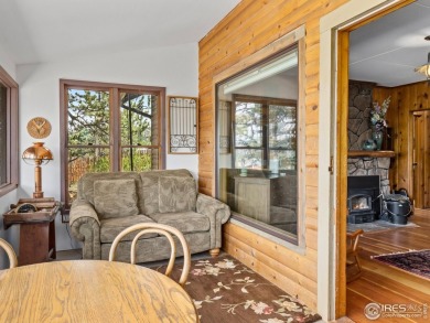 Step inside this charming rustic cabin that offers a peaceful on Estes Park Golf Course in Colorado - for sale on GolfHomes.com, golf home, golf lot