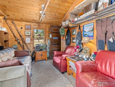 Step inside this charming rustic cabin that offers a peaceful on Estes Park Golf Course in Colorado - for sale on GolfHomes.com, golf home, golf lot