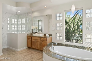 Perched on an elevated lot in private gated community of Trovas on Sanctuary Golf Course At WestWorld in Arizona - for sale on GolfHomes.com, golf home, golf lot