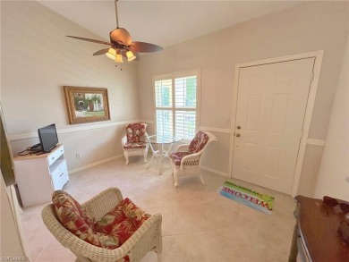 A room with a view.  This lanai overlooks two fairways and you on Spanish Wells Golf and Country Club in Florida - for sale on GolfHomes.com, golf home, golf lot