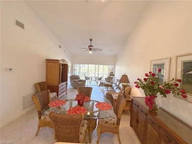 A room with a view.  This lanai overlooks two fairways and you on Spanish Wells Golf and Country Club in Florida - for sale on GolfHomes.com, golf home, golf lot