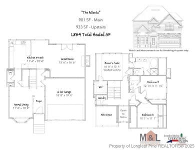 Welcome to The Atlanta plan in Woodlake CC! 2 Story, 3BR/2.5BA on Woodlake Country Club in North Carolina - for sale on GolfHomes.com, golf home, golf lot
