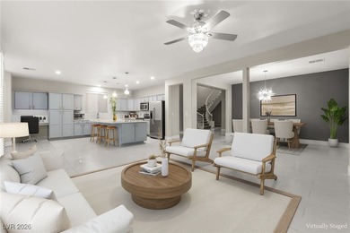 This beautifully renovated two-story home offers five bedrooms on Rhodes Ranch Golf Club in Nevada - for sale on GolfHomes.com, golf home, golf lot