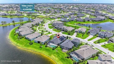 Enjoy lake views and vibrant sunsets from your gas-heated pool on Duran Golf Course in Florida - for sale on GolfHomes.com, golf home, golf lot