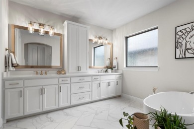 Built in 2021, this stunning 5-bedroom, 4.5-bath white brick on Lantana Golf Club in Texas - for sale on GolfHomes.com, golf home, golf lot