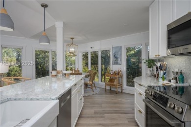 Renovated in 2024, this gorgeous home in Moss Creek overlooks on Moss Creek Golf Club in South Carolina - for sale on GolfHomes.com, golf home, golf lot