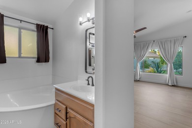 This beautiful home blends modern upgrades with resort-style on Tuscany Falls At Pebble Creek in Arizona - for sale on GolfHomes.com, golf home, golf lot