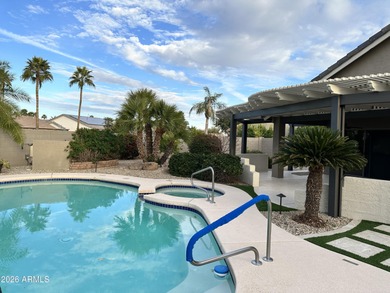 This beautiful home blends modern upgrades with resort-style on Tuscany Falls At Pebble Creek in Arizona - for sale on GolfHomes.com, golf home, golf lot