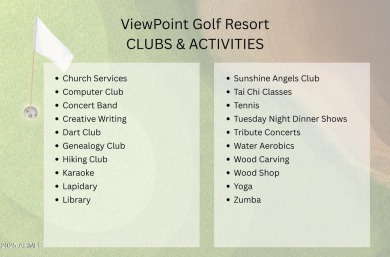 Lot Rent is PAID through Feb 2026!!  Immaculate, 2019 Cavco home on Viewpoint Golf Resort in Arizona - for sale on GolfHomes.com, golf home, golf lot