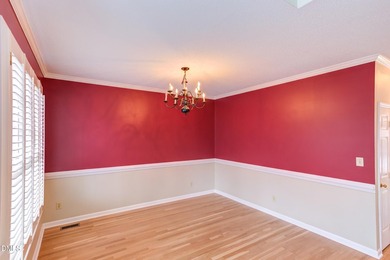 Brick-front home overlooking the 18th tee at Hedingham Golf Club on Hedingham Golf and Athletic Club in North Carolina - for sale on GolfHomes.com, golf home, golf lot