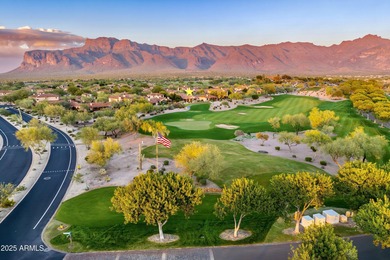 TURNKEY FURNISHED premium golf course location w/golf views from on Superstition Mountain Club - Lost Gold in Arizona - for sale on GolfHomes.com, golf home, golf lot