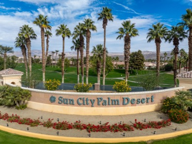 ST CROIX floor plan with hobby room & golf cart garage , new A/C on Mountain Vista Golf Course At Sun City Palm Desert in California - for sale on GolfHomes.com, golf home, golf lot