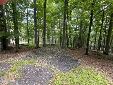 This property is sloping from the street down to the back on Paupack Hills Golf and Country Club in Pennsylvania - for sale on GolfHomes.com, golf home, golf lot