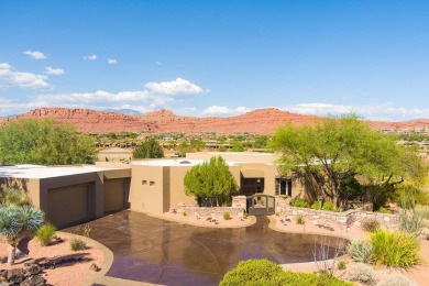 This gorgeous Entrada home sits above hole #13 of the golf on Entrada at Snow Canyon in Utah - for sale on GolfHomes.com, golf home, golf lot