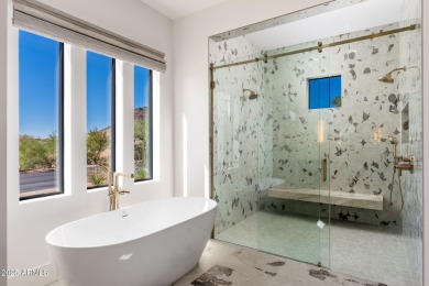 This newly constructed home combines Southwestern contemporary on Desert Highlands Golf Club in Arizona - for sale on GolfHomes.com, golf home, golf lot