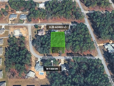 This lot is adjacent to a corner lot at 1263 W Fan Drive on Citrus Springs Country Club in Florida - for sale on GolfHomes.com, golf home, golf lot
