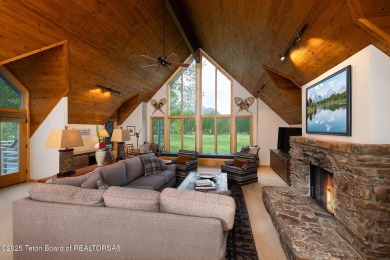 Bordering the 11th fairway of the prestigious Teton Pines golf on Teton Pines Golf Club in Wyoming - for sale on GolfHomes.com, golf home, golf lot