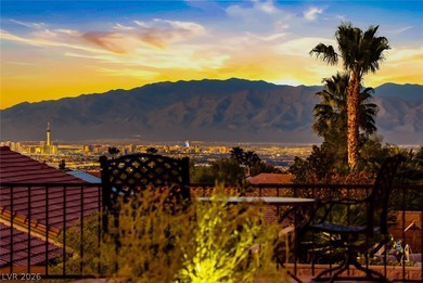 Sweeping Strip, City & Mountain Views create a dramatic backdrop on Revere Golf Club in Nevada - for sale on GolfHomes.com, golf home, golf lot